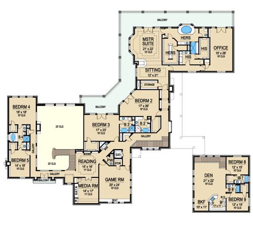 SARDEGNA 5163 - 9 Bedrooms and 8.5 Baths | The House Designers - 5163